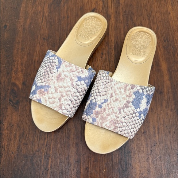 Vince Camuto Leather Haydan Snake Slide Sandals Size 6M - Picture 1 of 6